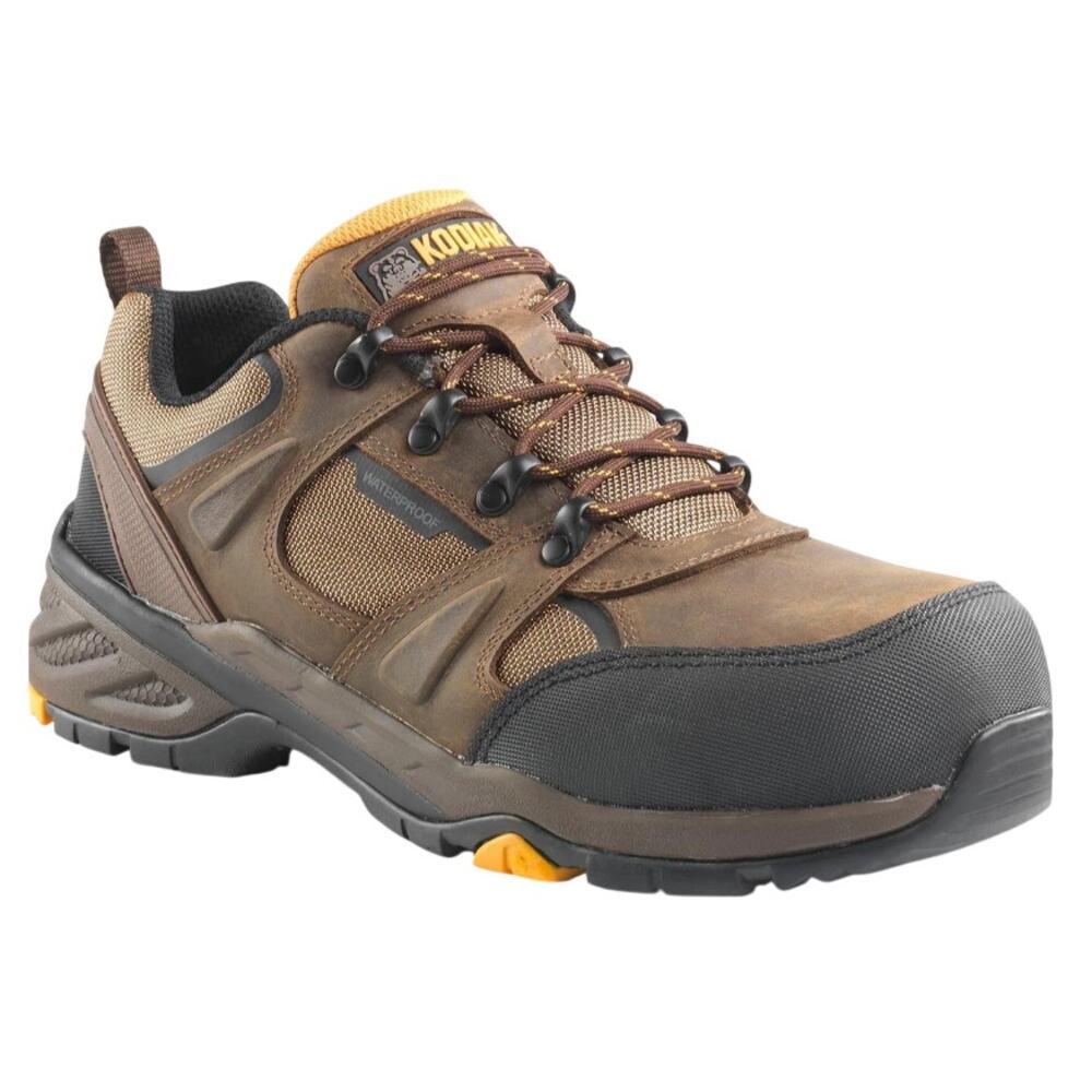Kodiak Mens Rapid Work Sneakers US 11 Brown Leather WP Comp Toe EH NIB